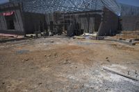 the building is covered in metal sheets to protect it from being struck by the wind