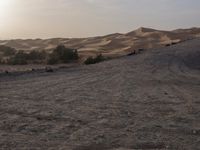 a truck on a dirt road in the desert with rocks and stones on the ground