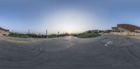 the view from underneath an outside skateboarder who is practicing stunts in the street