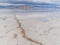 Salt Lake City, Utah Landscape: Mountains and Salt Deposits