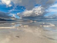 Salt Lake City, Utah: Salt Flats Against Mountain Backdrop