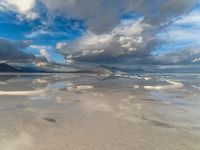 Salt Lake City, Utah: Salt Flats Against Mountain Backdrop