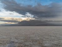 Salt Lake Desert Landscape in Utah with Mountain View