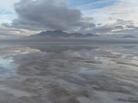 Salt Lake Landscape: Foggy Mirror Reflections