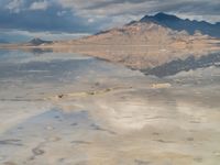 Salt Lake Landscape in Utah: Mountains and Clouds