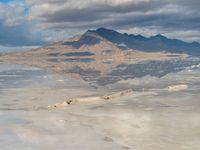 Salt Lake Landscape in Utah: Mountains and Clouds