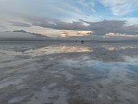 Salt Lake Reflection: A Gloomy Desert Landscape