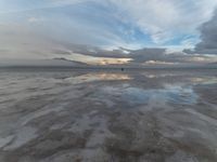 Salt Lake Reflection: A Gloomy Desert Landscape