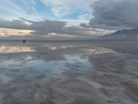 Salt Lake: Mirror Reflection in the Grey Desert Sky