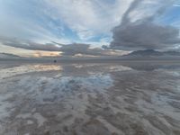 Salt Lake: Mirror Reflection in the Grey Desert Sky