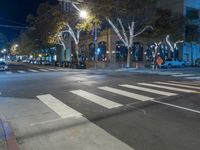 San Francisco Night: Urban Crossing in the City