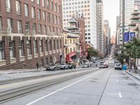 San Francisco Tram in Downtown: Under a Clear Sky