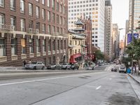 San Francisco Tram in Downtown: Under a Clear Sky