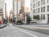 San Francisco Tram in Downtown: Under a Clear Sky