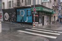 San Francisco Wet City Street in Urban Art District