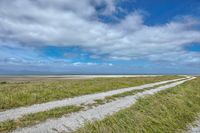 Sandy Beach and Water: Horizon of Clouds