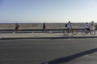 Santa Monica Beach Walkway: Clear Sky and Coastal Views