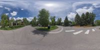 an 360 - turn photo shows a mountain and a wide road between two arrows the way forward