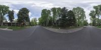 an 360 - turn photo shows a mountain and a wide road between two arrows the way forward