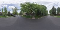 an 360 - turn photo shows a mountain and a wide road between two arrows the way forward