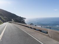 Scenic Drive Along California Coastline Overlooking the Ocean