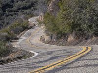 A Scenic Drive Through Low-Lying Mountains with Yellow Trees