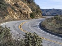 Scenic Highway in California with Mountain Landforms