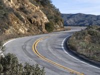 Scenic Highway in California with Mountain Landforms