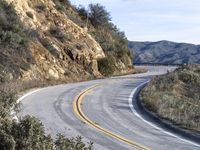 Scenic Highway in California with Mountain Landforms