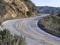 Scenic Highway in California with Mountain Landforms