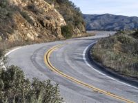 Scenic Highway in California with Mountain Landforms