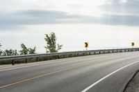 Scenic Highway with Yellow Lines and Clouds