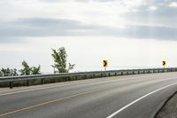 Scenic Highway with Yellow Lines and Clouds