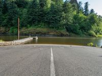 Scenic Landscape with Larch Trees and River