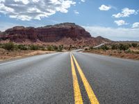 Scenic Landscape Road with Clear Skies in Utah