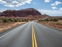 Scenic Landscape Road with Clear Skies in Utah