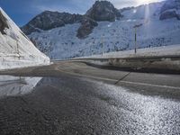 Scenic Mountain Pass Road in Switzerland
