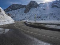 Scenic Mountain Pass Road in Switzerland