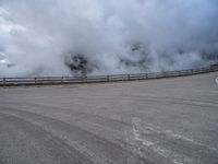 Scenic Mountain Road in Austria with Parking Lot