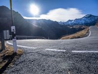 Scenic Mountain Road in Europe on a Sunny Winter Day