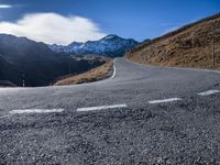 Scenic Mountain Road in Europe on a Sunny Winter Day