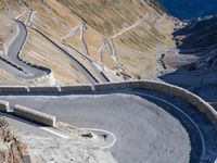 Scenic Mountain Road in Italy Overlooking Landscape