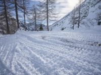 Scenic Mountain Road in Swiss Alps in Winter
