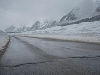 Scenic Mountain Road in Winter