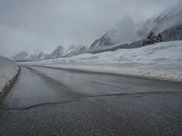 Scenic Mountain Road in Winter