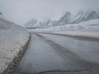 Scenic Mountain Road in Winter