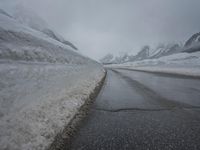 Scenic Mountain Road in Winter