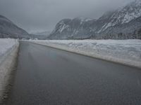 Scenic Mountain Road in Winter