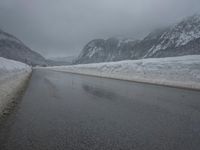 Scenic Mountain Road in Winter