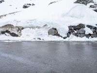 Scenic Road in the Alps of France: Snowy Winter